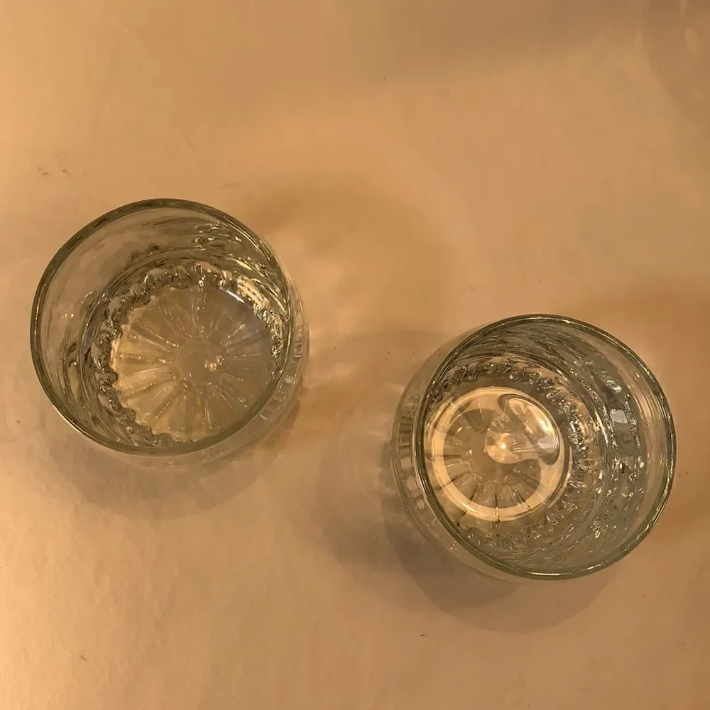 Crown Royal Whisky Glass 10 Oz Set 2 Stamped Crystal Drinking Rock Cocktail Bar